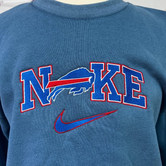 Buffalo Football Team Embroidered Crewneck — Fans Style Pullover - Picture 2 of 4